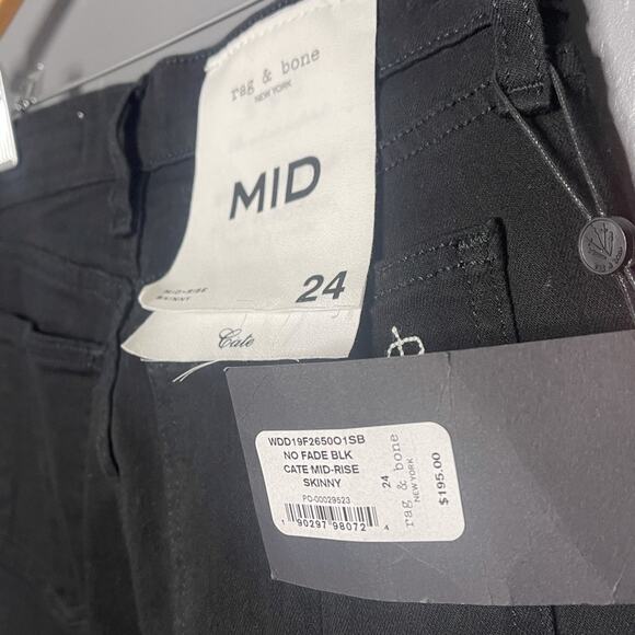 Rag & Bone No Fade Black Cate Mid-Rise Skinny - Picture 3 of 6